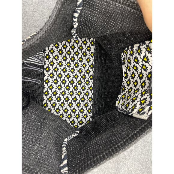 Vera Bradley Giraffe Print Black Straw Tote Bag Purse - Picture 8 of 16